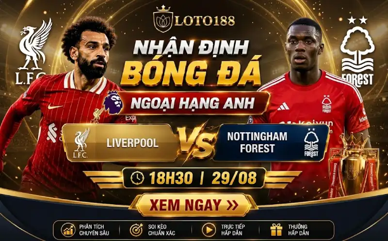 Nhận định bóng đá ngoại hạng anh giữa Liverpool vs Nottingham
